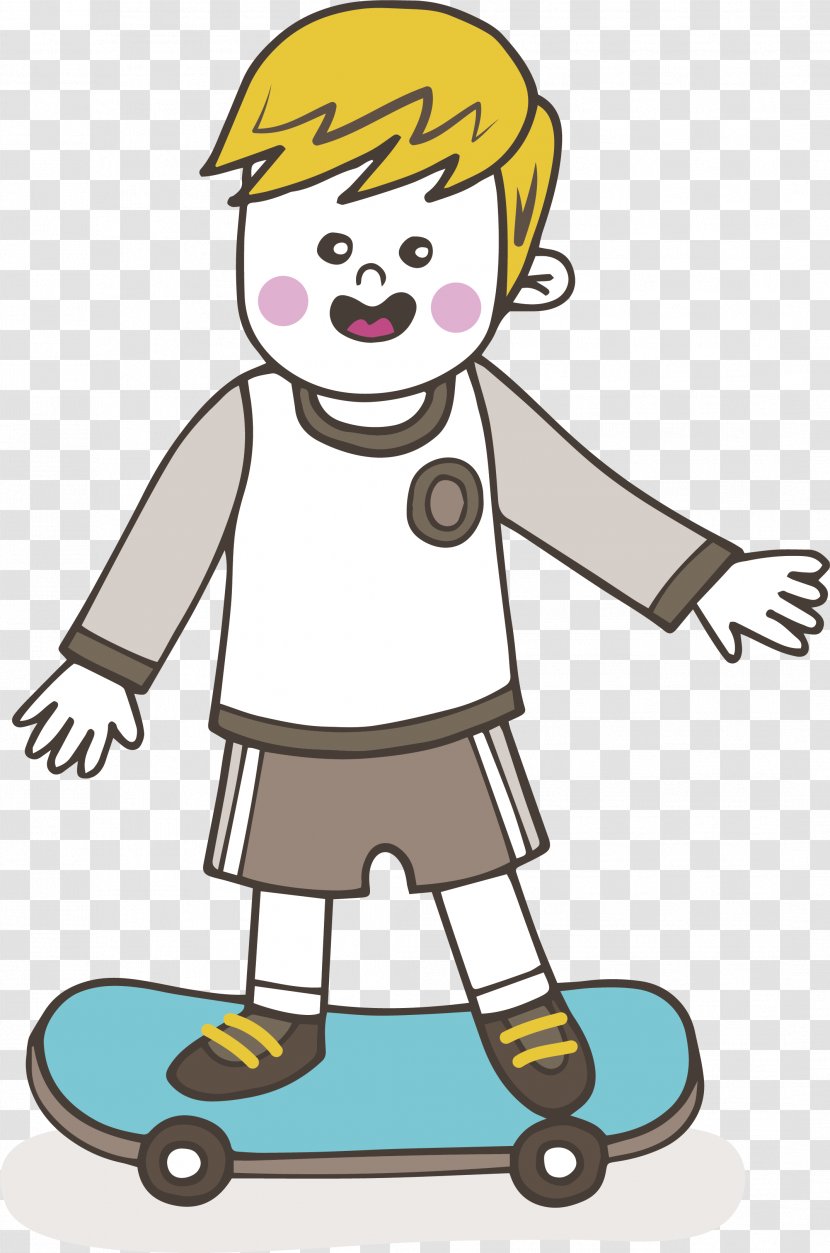 Cartoon Skateboarding Clip Art - Toddler - A Skater Boy Transparent PNG