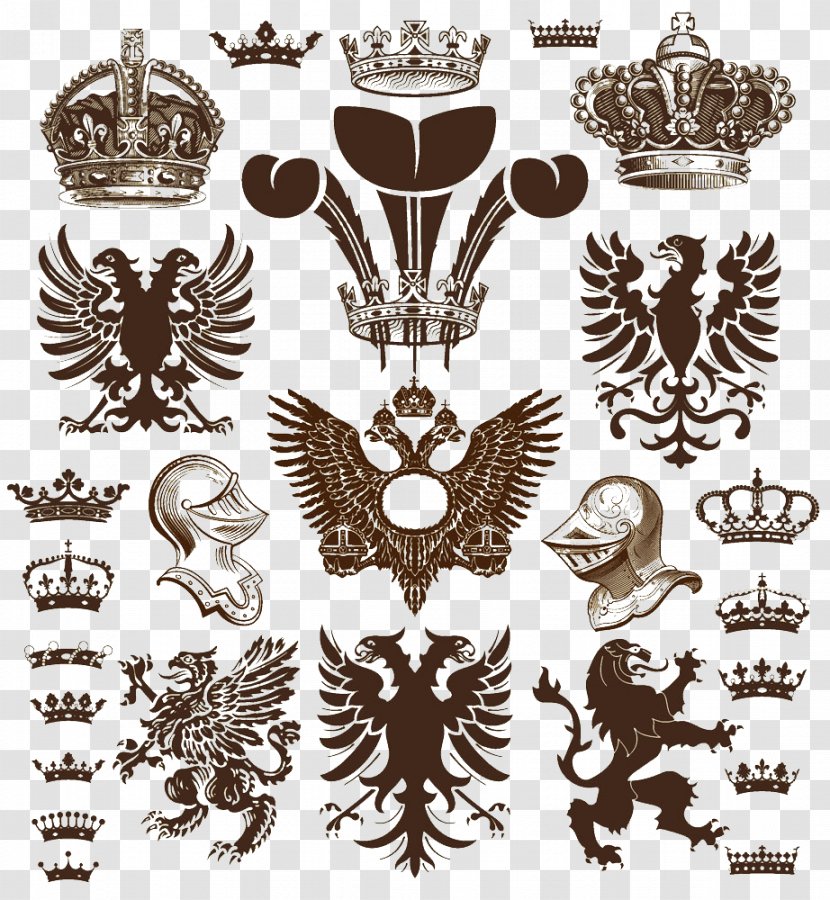 Heraldry Logo Illustration - Crown - Nostalgic Knight Decorative Motifs Transparent PNG