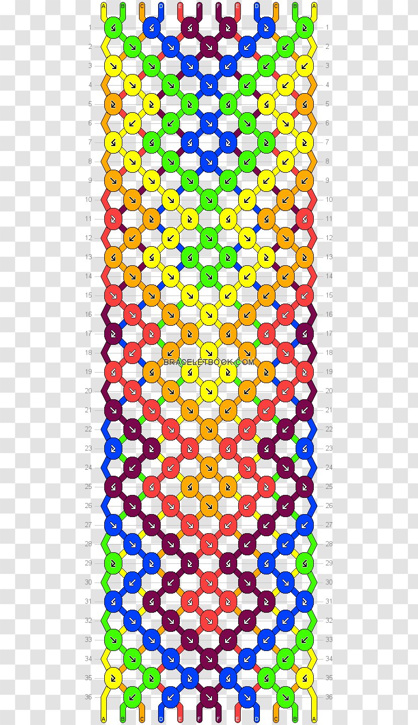 Friendship Bracelet Rainbow Loom Diamond Pattern - Text Transparent PNG