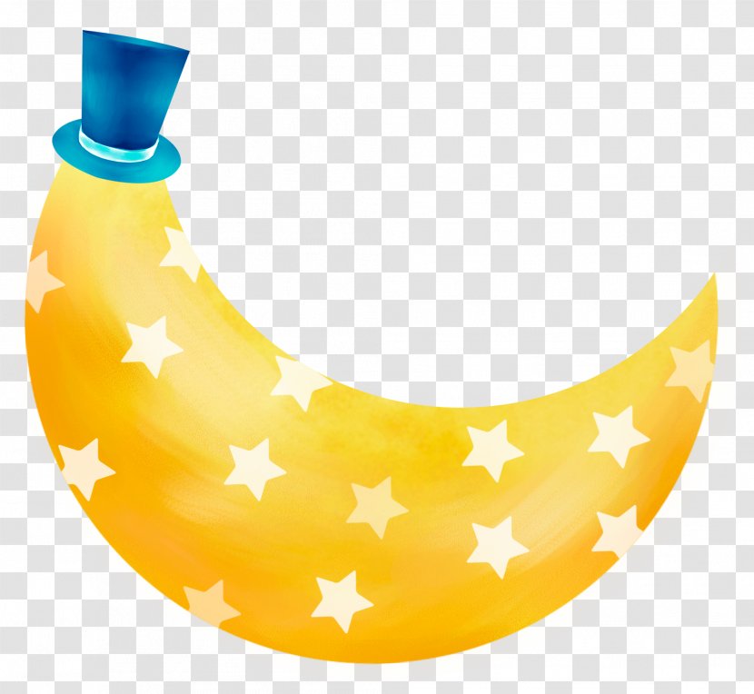 Download - Fruit - Cartoon Moon With Hat Transparent PNG