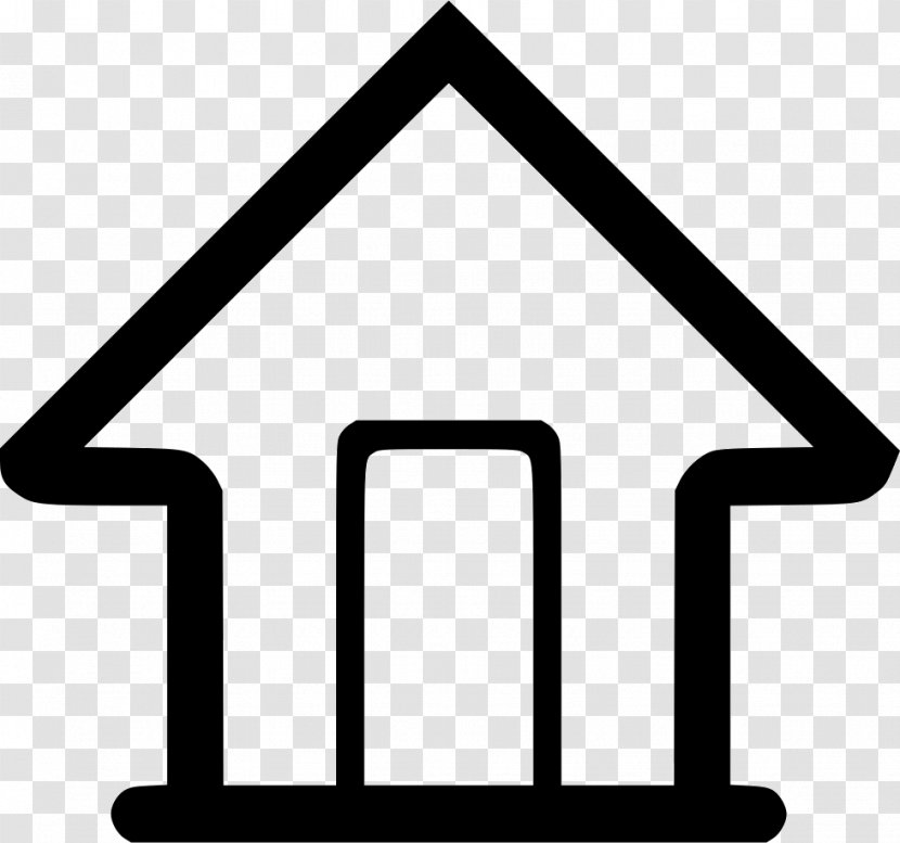 Home Icon - Triangle - Black And White Transparent PNG