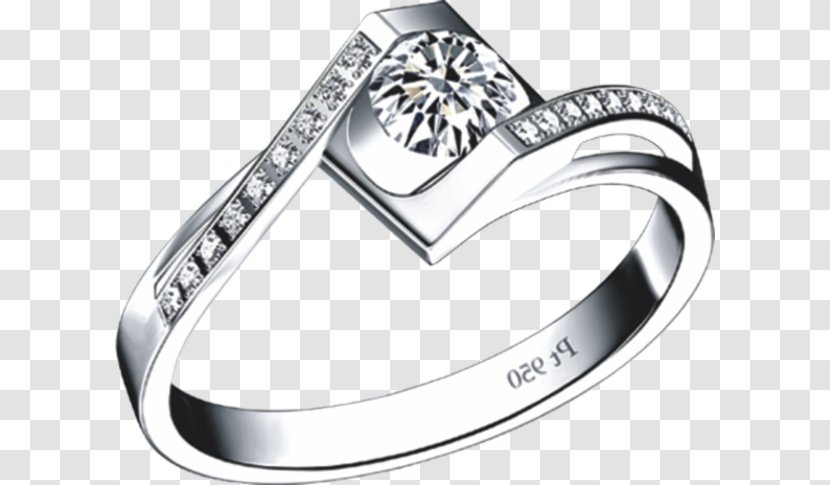Wedding Ring Drawing - Diamond - Titanium Transparent PNG