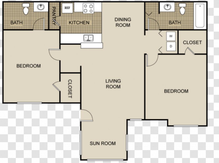 Waverly Place Apartments Renting Floor Plan - Townhouse - Apartment Transparent PNG