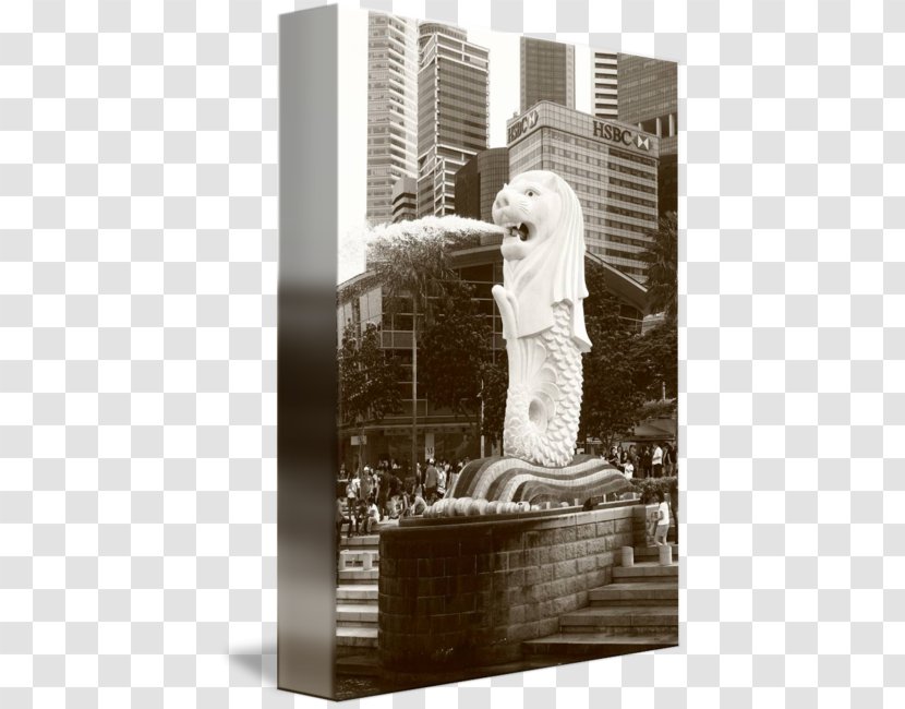 Singapore Merlion Statue - Black And White - Drawing Transparent PNG