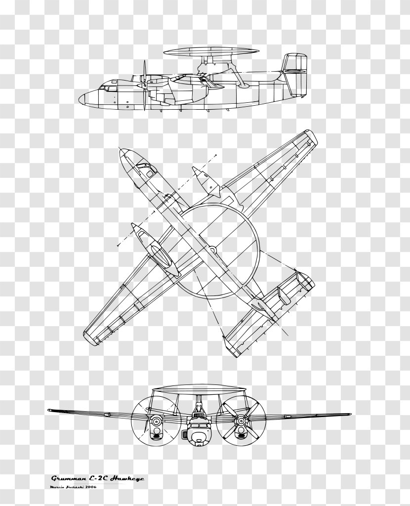 Northrop Grumman E-2 Hawkeye Airplane C-2 Greyhound Aircraft Boeing E-3 Sentry - Drawing Transparent PNG