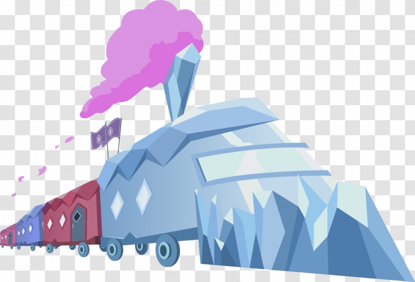 Rail Transport Train The Crystal Empire Steam Locomotive Equestria - Ice Glass Transparent PNG