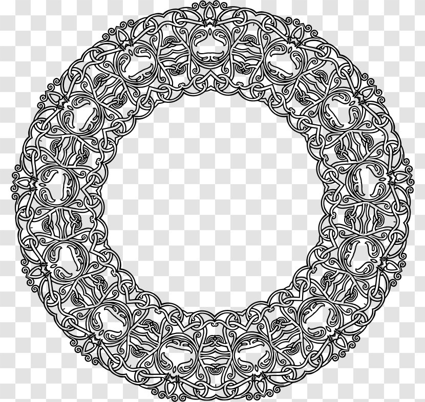 Circle Geometry Clip Art - Black And White - Geometric Clipart Transparent PNG