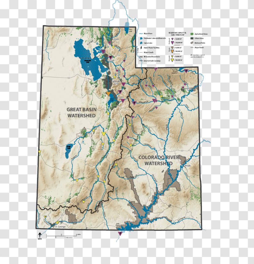 Utah Great Basin Drainage Hydrological Code Watersheds Of North America - Water Map Transparent PNG