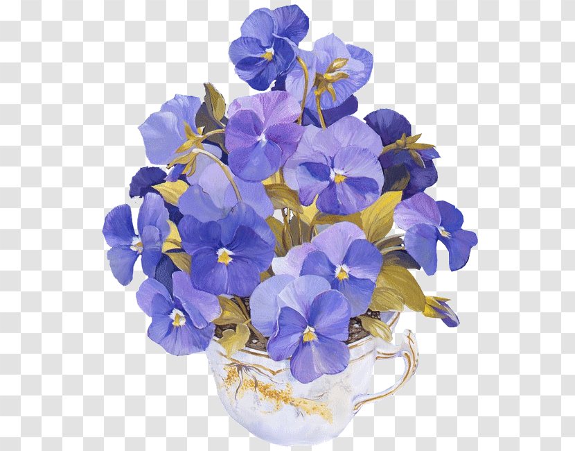 Pansy Art Painting Stiefmütterchen Flower - Violet Transparent PNG