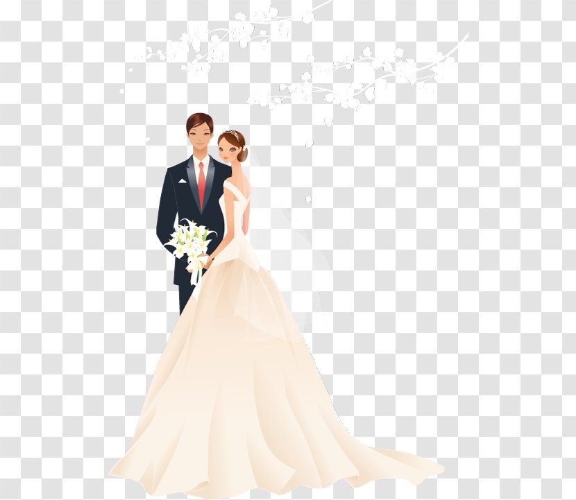 Microsoft PowerPoint Wedding Template Presentation Slide Show - Dress - Vector Bride And Groom Transparent PNG