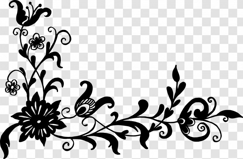 Clip Art - Text - Flower Black Transparent PNG