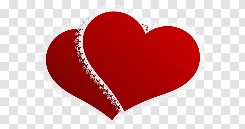 Heart Valentine's Day Clip Art - Red - Two Hearts Transparent PNG