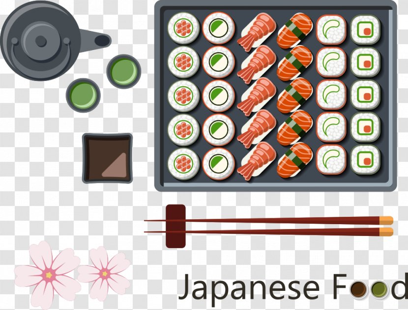 Sushi Japanese Cuisine Photography Illustration - Vecteur - Vector Flowers And Transparent PNG