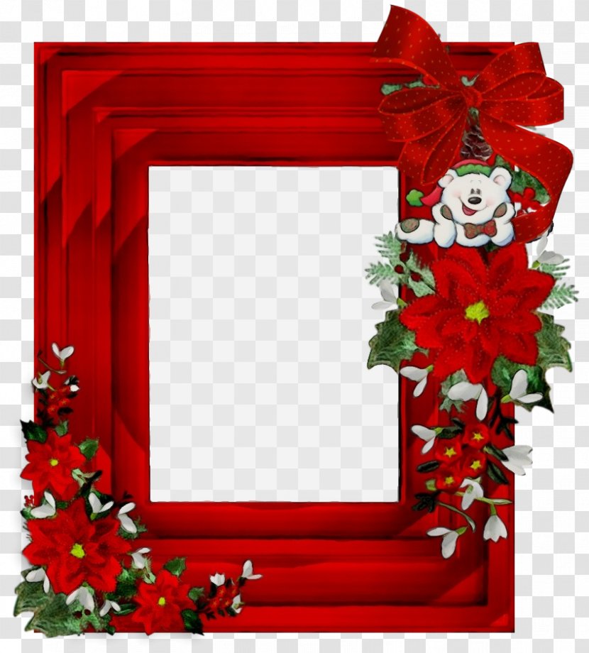 Christmas Poinsettia - Rose - Holly Decoration Transparent PNG
