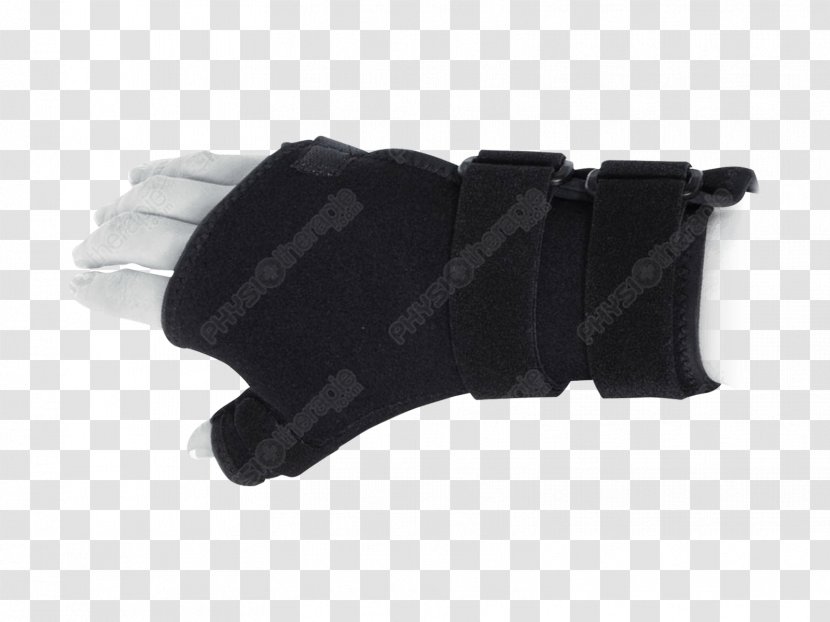 Splint Orthotics Thumb Wrist Sprain - Bicycle Glove - Black Transparent PNG