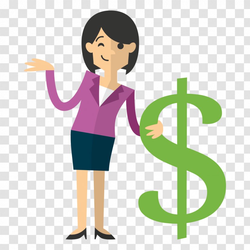 Dollar Sign Bank Finance United States - Cartoon - Business People Transparent PNG