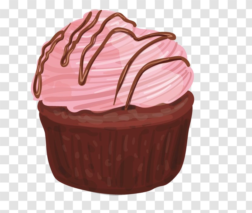 Cupcake Bonbon Cream Chocolate Cake Muffin - Vector Food Transparent PNG