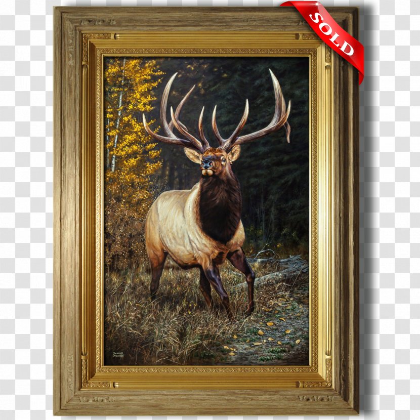 Painting Elk Drawing Art Museum - Canvas - Hand Painted Transparent PNG