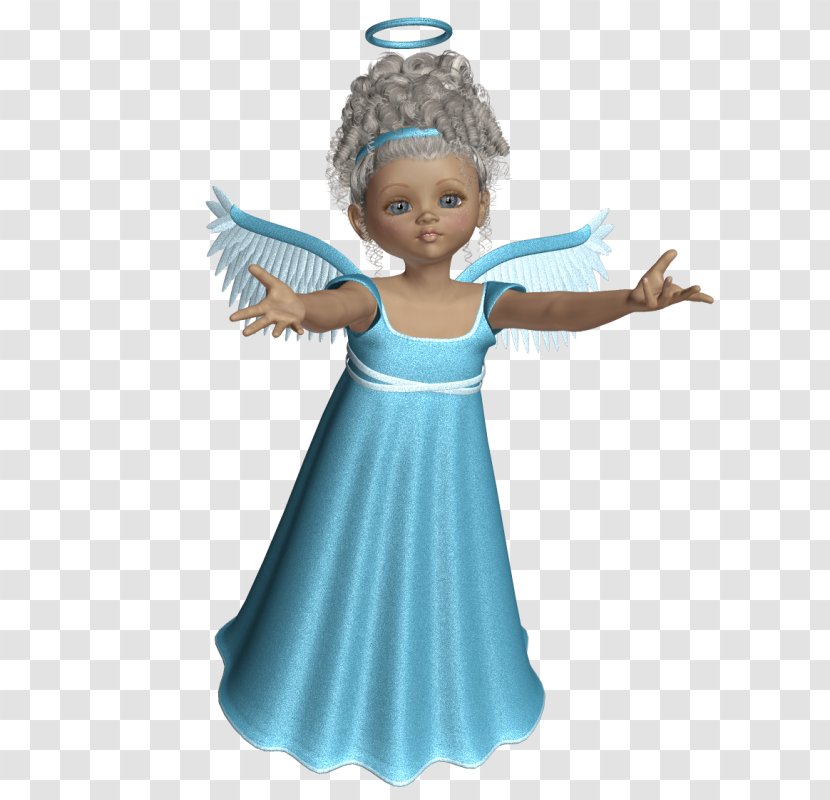Cherub Angel PhotoScape - Fictional Character - Cute 3D With Blue Dress Picture Transparent PNG