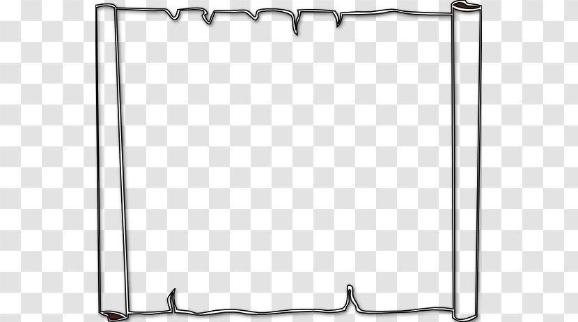 Black And White Drawing Clip Art - Rectangle - Book Page Border Transparent PNG