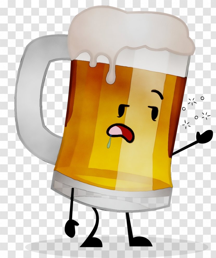 Cartoon Clip Art Mug Drinkware Beer Glass - Wet Ink - Drink Tableware Transparent PNG