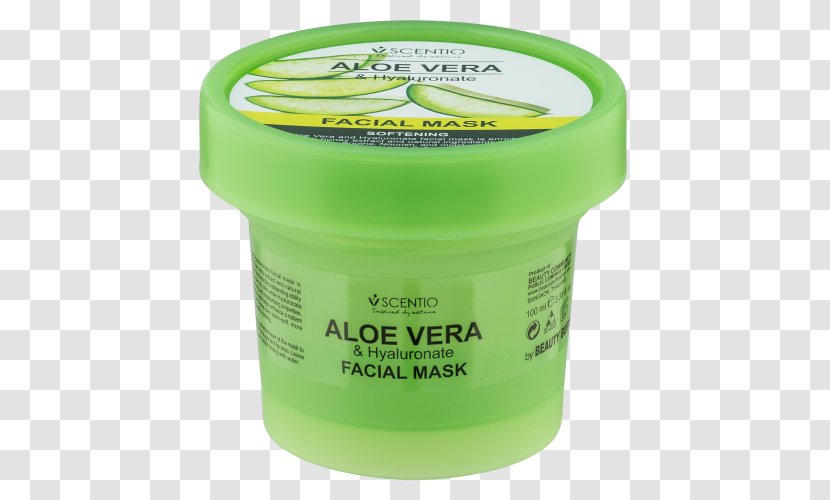 Aloe Vera Hyaluronic Acid Gel Mask Facial - Green Transparent PNG