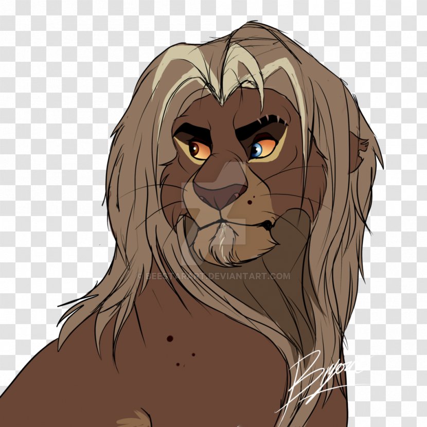 Lion Tiger Whiskers Nose Illustration - Vertebrate - Handsome Fella Wording Transparent PNG