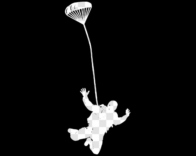 Black And White Monochrome Photography Lighting - Parachute Transparent PNG