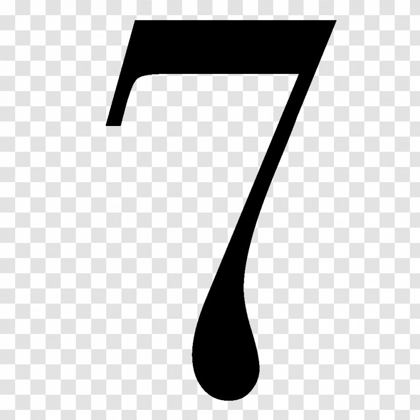 Number Symbol Numerical Digit Parity Black And White - Monochrome - 7 Transparent PNG