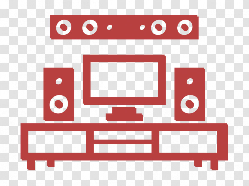 Livingroom Icon Electronics Icon Home Theatre And Monitor On Livingroom Furniture Icon Transparent PNG
