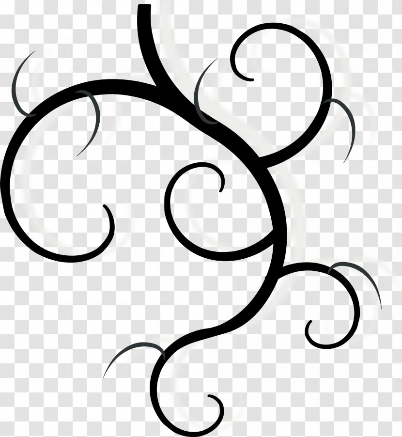 Drawing Clip Art - Point - Black And White Swirl Design Transparent PNG