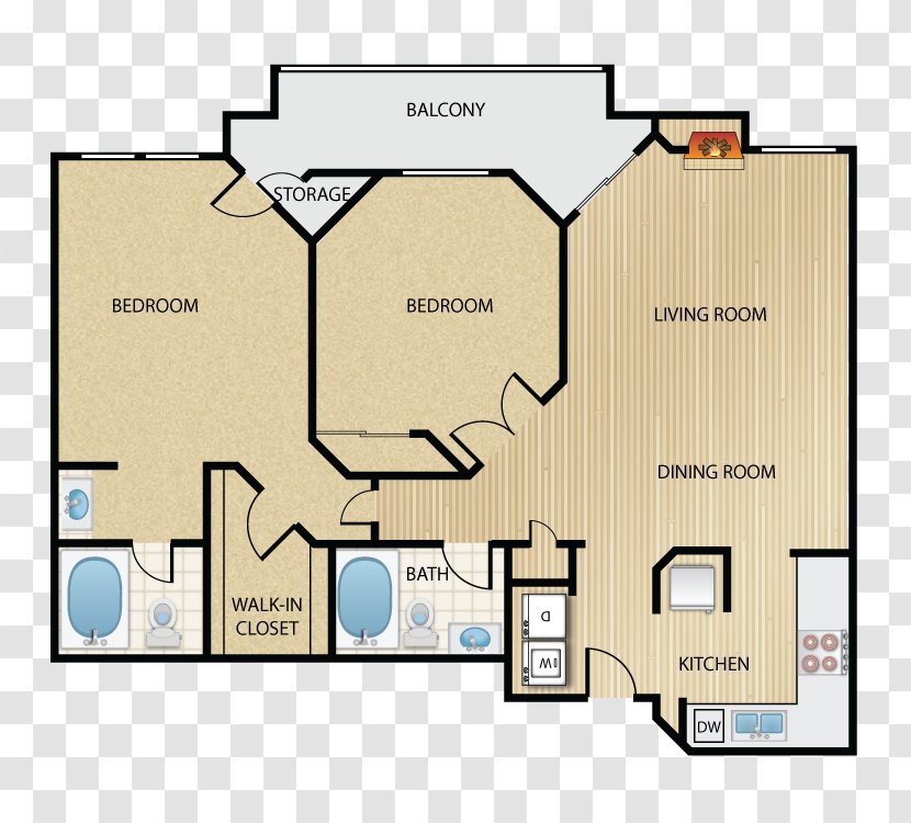Floor Plan House Scott Villa Apartments - Schematic Transparent PNG