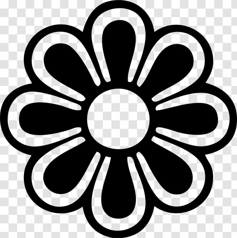 Water Slide Decal Bumper Sticker Flower - Black And White Transparent PNG