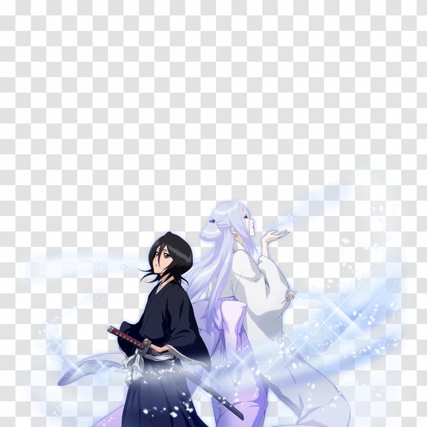 Rukia Kuchiki Sode No Shirayuki Byakuya Bleach Zanpakutō - Silhouette - Cartoon Transparent PNG