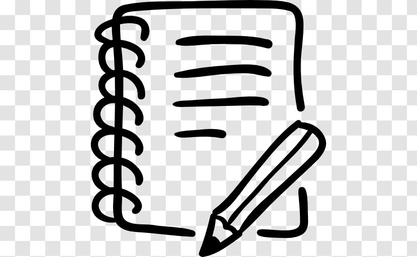 Notebook Drawing - Black And White - Writing Vector Transparent PNG