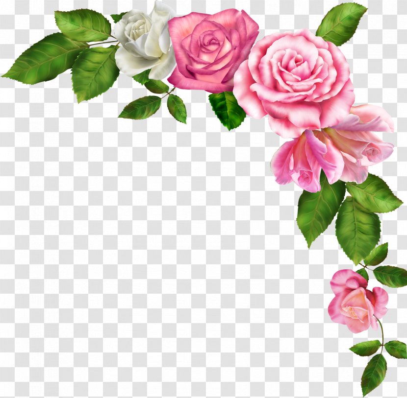 Borders And Frames Pink Flowers Clip Art - Branch - Watercolor Flower Transparent PNG
