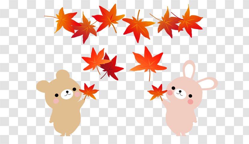 Japan Autumnal Equinox Day Daxue Honda Qiufen - Silhouette - Bear And Autumn Leaves Transparent PNG