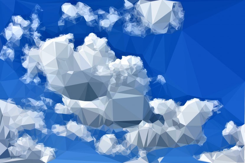 Sky Low Poly Cloud Blue Clip Art - Cover Transparent PNG