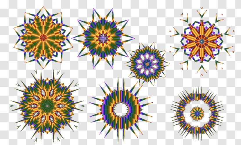 Kaleidoscope Circle Shape Pattern - Ornament - Snow Flakes Transparent PNG