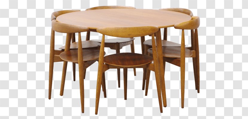 Table Chair Dining Room Matbord Wood Midcentury Modern A Round With Four Legs Transparent Png