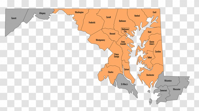 Maryland Vector Map - Text - Power Wash Transparent PNG