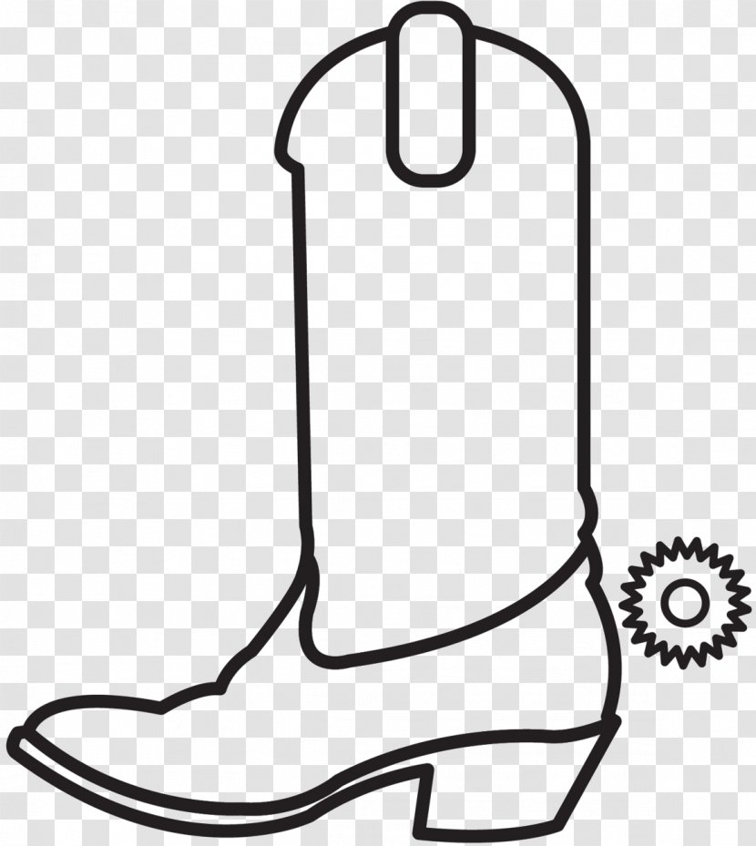 Shoe Black & White - Cowboy Boot - M Product Design Font Line Transparent PNG