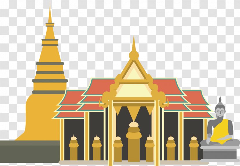 Golden Temple - Cartoon - Palace Vector Transparent PNG