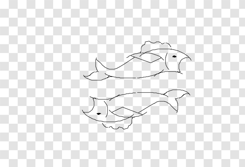 Marine Mammal White Line Art Illustration - Area - Hand-painted Pisces Transparent PNG