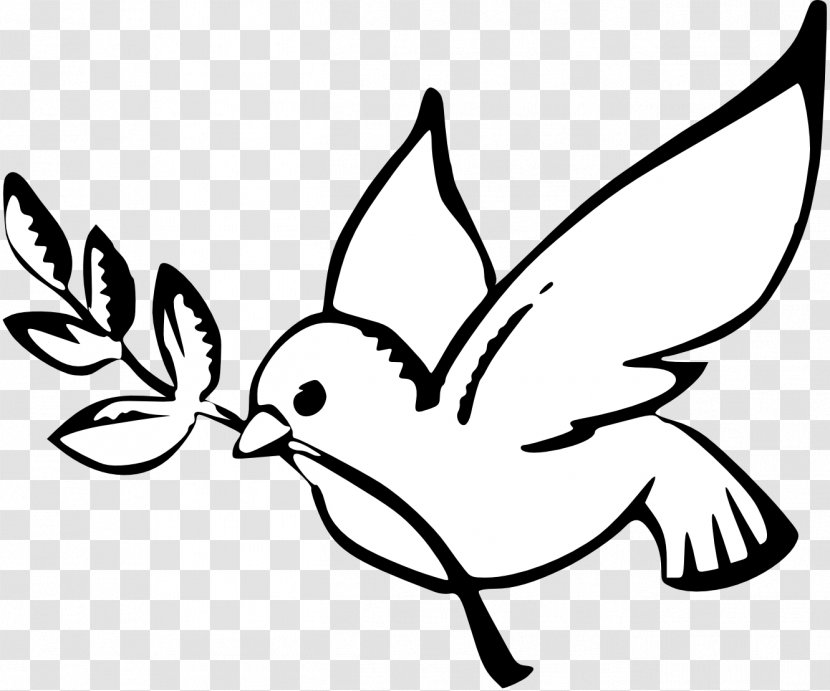 Columbidae Black And White Doves As Symbols Clip Art - Butterfly - Printable Peace Signs Transparent PNG