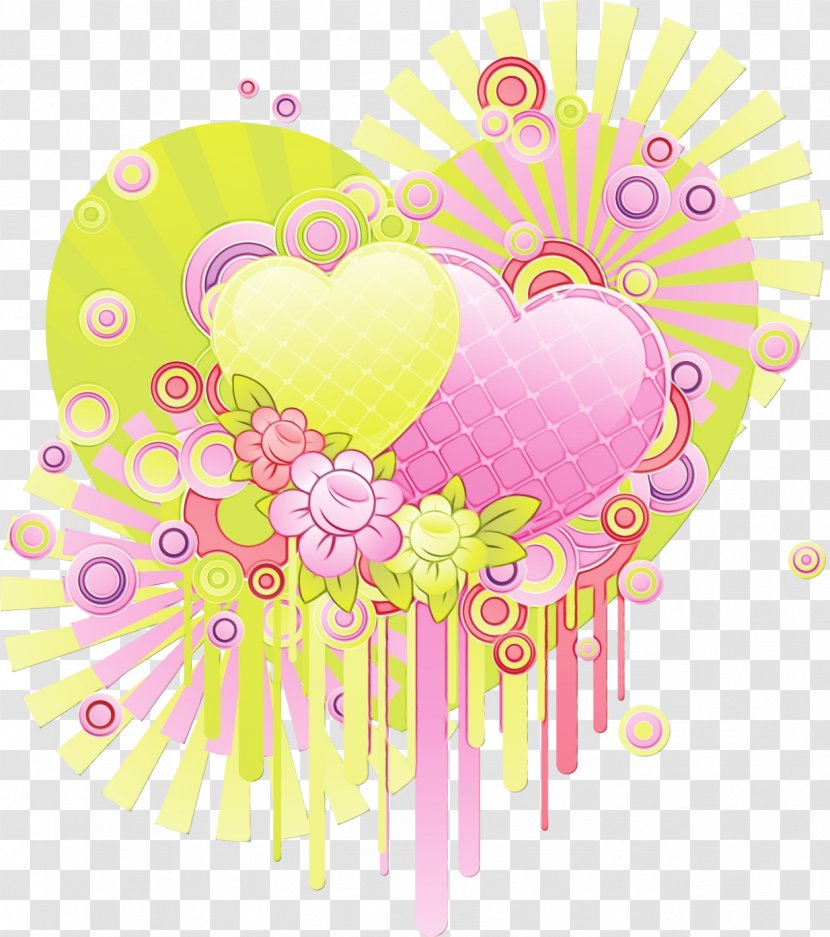 Heart Pink Sweetness Love - Wet Ink Transparent PNG