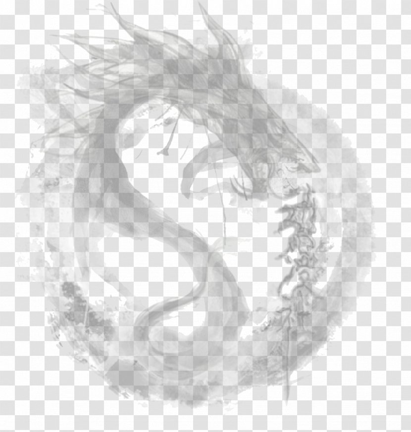 Ink Wash Painting Drawing - Frame - Dragon Transparent PNG