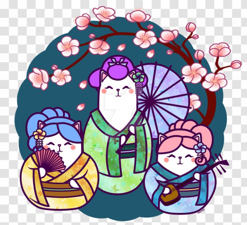 Drawing Geisha Cartoon Clip Art - Heart - Pink Plaid Transparent PNG