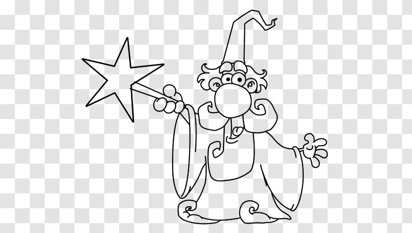 Wand Drawing Coloring Book Witchcraft Magician - Silhouette - Magic Transparent PNG