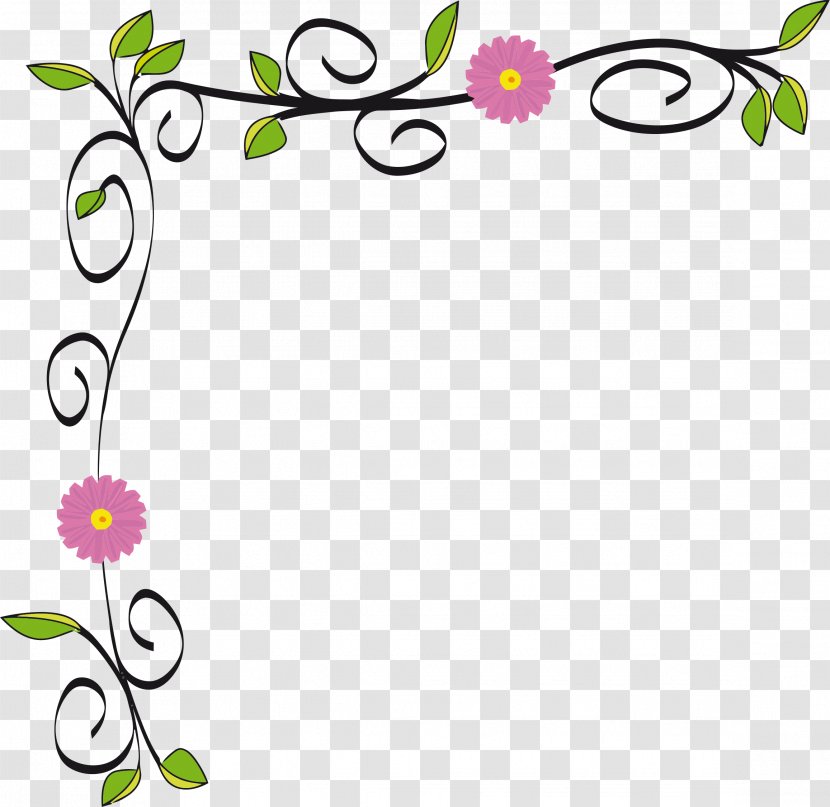 Border Flowers Clip Art - Plant Stem - Flower Transparent PNG